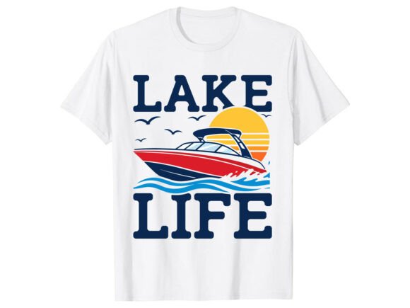 Lake Boat Adventure Summer T-Shirt Graphics & Freebies
