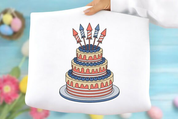 Patriotic Celebration Cake PNG: Graphics & Freebies
