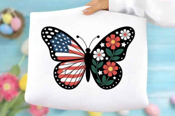 Patriotic Floral Butterfly PNG Graphics & Freebies Review