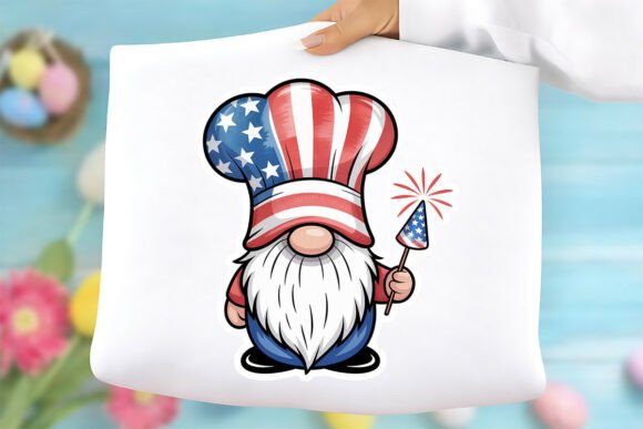 Patriotic Gnome with Firecracker PNG Graphics Freebies