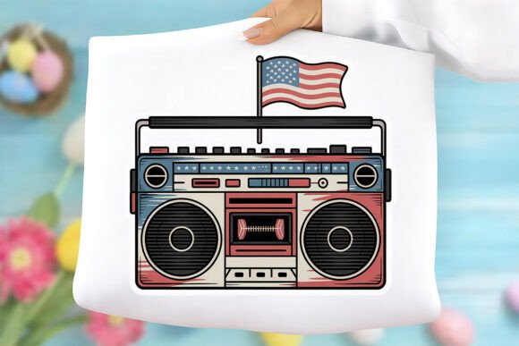 Patriotic Retro Boombox PNG: Graphics & Freebies Review