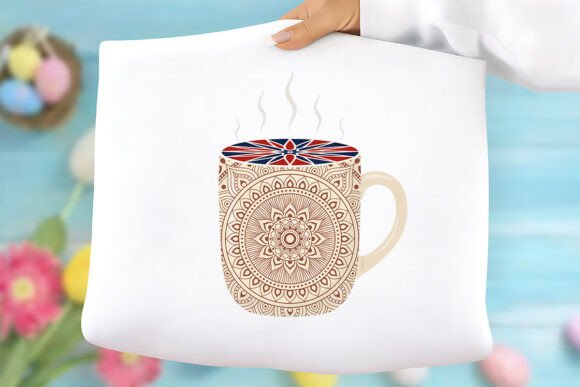Red White Blue Decorative Mug Free Png Graphics