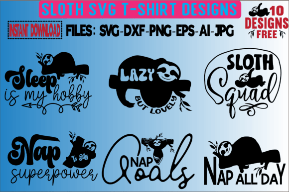 Sloth Svg T-Shirt Designs: Graphics & Freebies Review